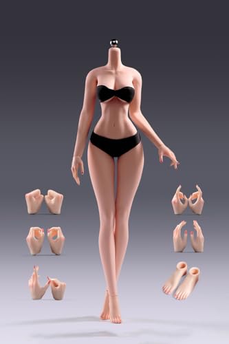 1/6 Skala Weiblicher Körper, 12inch Super Flexible Nahtlose Große Büste Figur Schlanke Taille Weiche Miniatur Action Figur Körper mit Abnehmbaren Füßen (Normale Haut) von Fremego