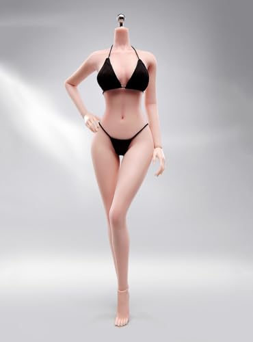 1/6 Skala Weiblicher Körper, 12inch Super Flexible Plump Body Type Weibliche Figur mit Abnehmbaren Füßen Hand Formen Nahtlose Miniatur-Action-Figur Sammlung (240101P Blasse Haut) von Fremego