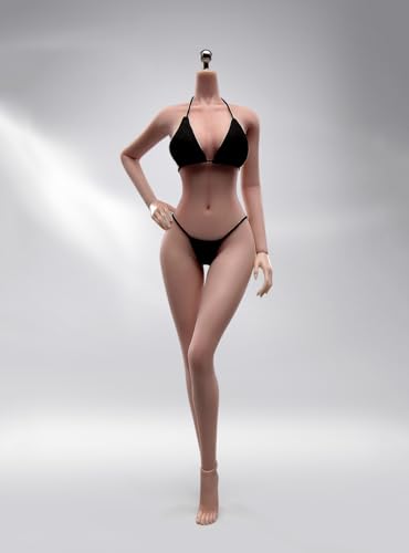 1/6 Skala Weiblicher Körper, 12inch Super Flexible Plump Body Type Weibliche Figur mit Abnehmbaren Füßen Hand Formen Nahtlose Miniatur-Action-Figur Sammlung (240101S Gebräunte Haut) von Fremego