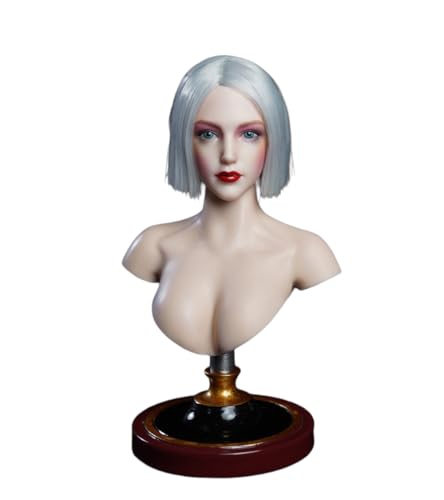 1/6 Skala Weiblicher Kopf Sculpt, Asiatisches Mädchen Bleiche Haut Kopf Geschnitzt Make-up Version für 12inch Female PH TBL JO Action Figur Körper Sammlung (Weißes Haar) von Fremego