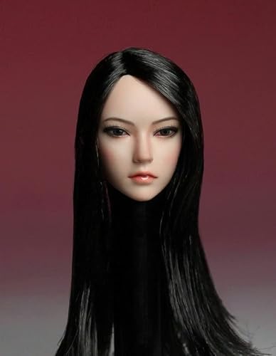 1/6 Skala Weiblicher Kopf Sculpt,Asiatisches Mädchen Gepflanzt Haar Kopf Geschnitzt Head Sculpt für 12inch Weiblich Action Figur Körper (Glattes Haar) von Fremego