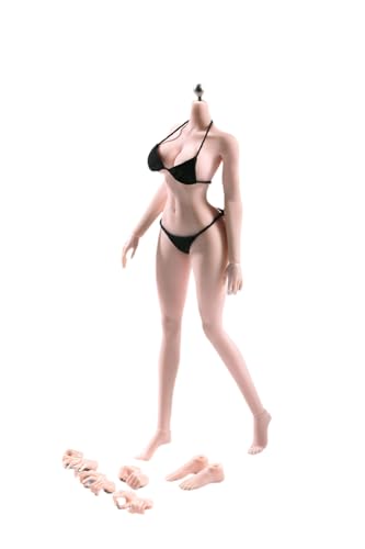 Fremego 1/12 Skala Weiblich Körper,6inch Super Flexible Nahtlose Weibliche Action Figur Körper mit Abnehmbaren Füßen Bodybuilding Körperform Miniatur Figur (Blasse Haut) von Fremego
