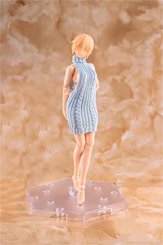 Fremego 1/12 Skala Weibliche Kleidung, Weibliche Rückenfreie Gestrickte Pullover Kleid Rollkragenpullover Kostüm Outfit Kleidung für 6inch PH TBL JO Action Figur (Blau) von Fremego