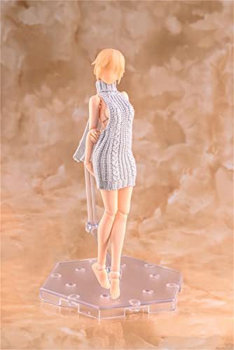 Fremego 1/12 Skala Weibliche Kleidung, Weibliche Rückenfreie Gestrickte Pullover Kleid Rollkragenpullover Kostüm Outfit Kleidung für 6inch PH TBL JO Action Figur (Grau) von Fremego
