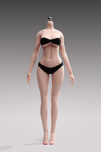 Fremego 1/6 Maßstab Weiblicher Körper, 12 Zoll Superflexible Nahtlose Figur mit Großem Busen, Leicht Fülliger Körperbau, Miniatur-Actionfigurenkörper mit Abnehmbaren Füßen (Normale Haut) von Fremego