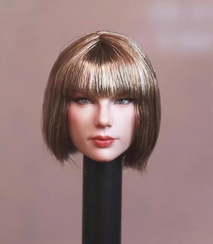 Fremego 1/6 Scale Weiblicher Kopf Skulptur,Europäisches Weibliches Blondes Haar Kopf Geschnitzt für 12inch PH TBL JO Aktionsfigur Sammlung (E) von Fremego
