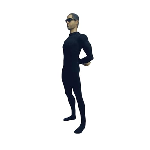 Fremego 1/6 Skala Männlich Schwarzer Enger Schmaler Passender Jumpsuit Bodysuit Kleidung für 12inch HT SS Dam Soldat Aktion Figur Körper von Fremego