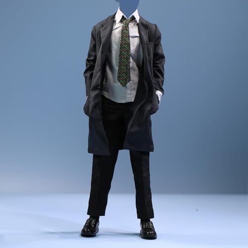 Fremego 1/6 Skala Männliche Kleidung, Männer Lange Anzug Windbreaker Mantel Hemd Hosen Outfit Kleidung für 12inch Männliche Aktionsfigur Körper (1Stück Dunkelblauer Anzug) von Fremego