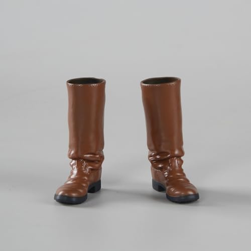 Fremego 1/6 Skala Männliche Schuhe, Männliche Lange Stiefel Kampfstiefel Schuhe Modell Accessoire Hohl innen für 12inch Soldat Action Figur Körper (Braun) von Fremego