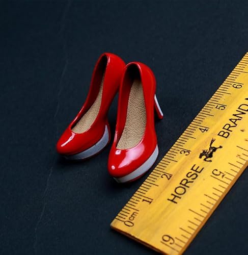 Fremego 1/6 Skala Weibliche Hochhackige Schuhe Leder Schuhe Modell Accessoire für 12inch PH TBL JO Action Figur Körper (Rot und Weiß) von Fremego