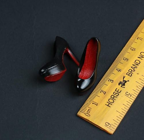 Fremego 1/6 Skala Weibliche Hochhackige Schuhe Leder Schuhe Modell Accessoire für 12inch PH TBL JO Action Figur Körper (Schwarz) von Fremego