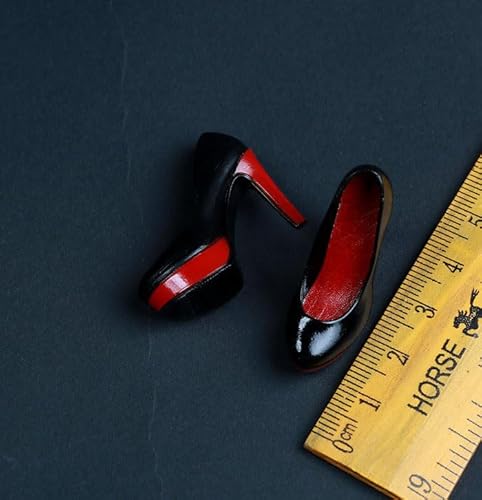 Fremego 1/6 Skala Weibliche Hochhackige Schuhe Leder Schuhe Modell Accessoire für 12inch PH TBL JO Action Figur Körper (Schwarz und Rot) von Fremego