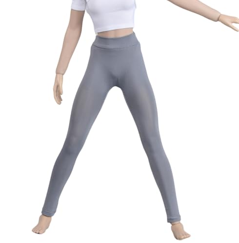 Fremego 1/6 Skala Weibliche Kleidung, Weibliche Hoch Taillierte Leggings Elastische Enge Hose Kleidung Zubehör für 12inch PH TBL JO Worldbox Action Figur Körper (Grau) von Fremego