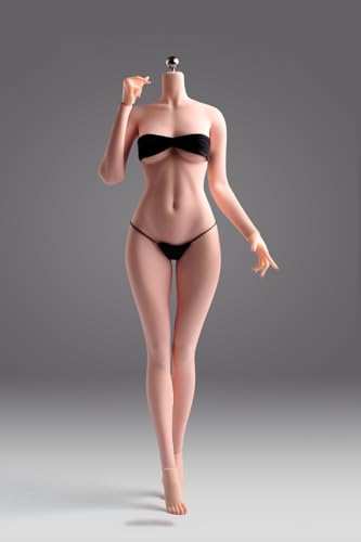 Fremego 1/6 Skala Weiblicher Körper, 12inch Super Flexible Nahtlose Körper Große Büste Figur mit Abnehmbaren Füßen Natürliche Körperform Miniatur Action Figur (Blasse Haut) von Fremego