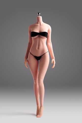Fremego 1/6 Skala Weiblicher Körper, 12inch Super Flexible Nahtlose Körper Große Büste Figur mit Abnehmbaren Füßen Natürliche Körperform Miniatur Action Figur (Normale Haut) von Fremego