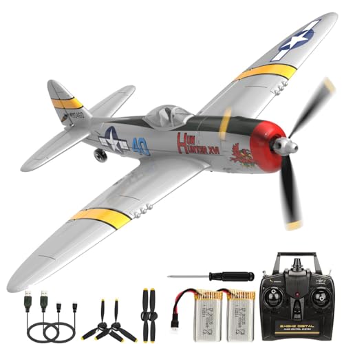 P47 RC Flugzeug,2.4G 4 Kanal Thunderbolt Fighter Ferngesteuertes Flugzeug Kunstflugzeug Modell Spielzeug mit Gyro System für Anfänger Kinder Erwachsene von Fremego