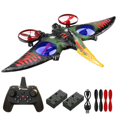 RC Pterosaurier Dinosaurier Ferngesteuertes Flugzeug - 2.4GHz Jet Fighter Quadcopter Mit 3D Flip Stunt Modell Spielzeug RFT Für Anfänger Kinder Und Erwachsene (Grün) von Fremego