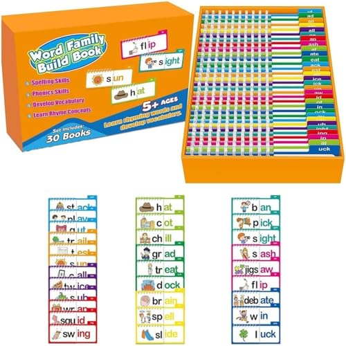 30 Read and Rhyme Flip Activity Books,Word Families Flash Cards,ABC Vocabulary Flash Cards for Educational Reading Games,Word Families Vocabulary Flashcards 30 Read and Rhyme Flip Activity Books,Word Families Flash Cards,ABC Vocabulary Flash Cards for Educational Reading Games,Word Families Vocabulary Flashcards von Frenaki