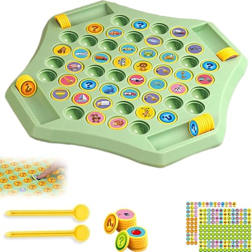 Flip -Match -Brettspiel, Flip -Schach -Speicherspiel, Bildungsspiele für Kinder & Kleinkinder, Plastikschachbrettspiele mit 52 Runden und 2 Drehen von Stiften für Partyaktivitäten (Fruit) von Frenaki