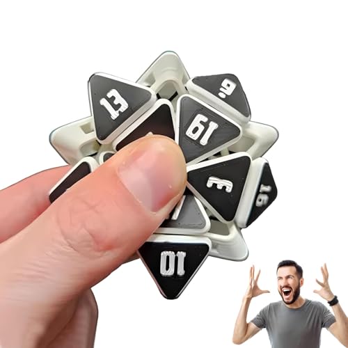 Squeezierbares D20 - Zappel Würfel, mehrfarbige matschige Gaming -Würfel sensorische Schreibtischspielzeug, Stress Angstzustände Relief Dices Spielzeug, RPG Geschenk DND Dices (D) von Frenaki