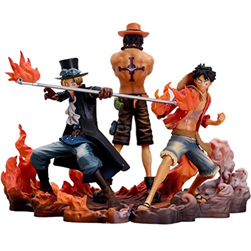 ONE PIECE Anime Action Figuren, Luffy, Ace, Sabo Anime Cartoon Figur Charakter Modell Spielzeug Realistische Drei Brüder Anime Figur von Freshwater