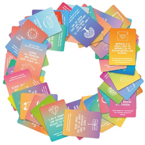 Frfik Achtsamkeitskarten – 50 x positive Bestätigungskarten, Meditations-Stressabbau-Werkzeuge für Frauen, Teenager, Kinder, Männer, um Positivität und Selbstvertrauen zu fördern Frfik Achtsamkeitskarten – 50 x positive Bestätigungskarten, Meditations-Stressabbau-Werkzeuge für Frauen, Teenager, Kinder, Männer, um Positivität und Selbstvertrauen zu fördern von Frfik
