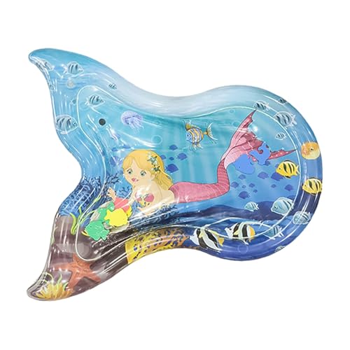 Frfik Aufblasbare Wassermatte, Sensor-Wasserspielmatte, Aufblasbare Outdoor-Haustiermatte, Faltbare Design-Wasserklopfmatte für Boden, Gras und Fliesen von Frfik