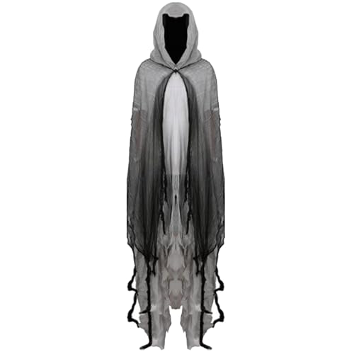 Frfik Grusel Umhang Halloween | Kapuzen Umhang Geist Kostüm | 2024 Neu Cosplay Umhang Set | Unisex Sensenmann Verkleidung Für Erwachsene Herren Damen Ideal Für Horror Party Cosplay Events Frfik Grusel Umhang Halloween | Kapuzen Umhang Geist Kostüm | 2024 Neu Cosplay Umhang Set | Unisex Sensenmann Verkleidung Für Erwachsene Herren Damen Ideal Für Horror Party Cosplay Events von Frfik