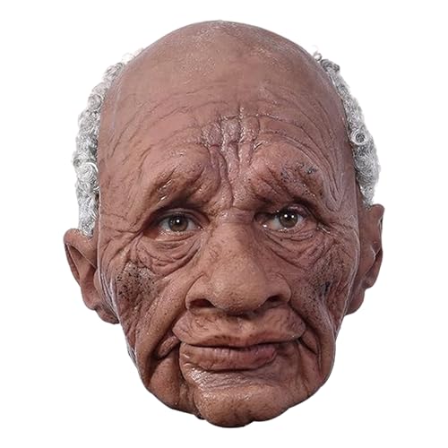 Frfik Halloween Maske Alter Mann | Realistisches Latexkostüm | Störendes Horror -Cosplay -Accessoire | Beängstigende Maske Für Party Kostüm Kostüm Carnival House Child Show Theatre von Frfik