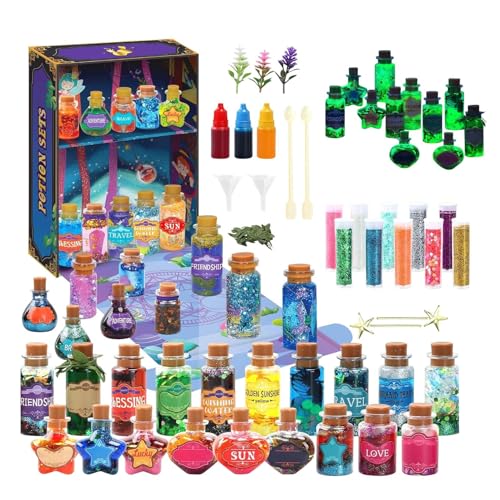 Frfik Kinder Zaubertrank-Set,Kreatives Indoor-Bastelset Für Kinder | Mit Flaschen & Zubehör Für Familien Geburtstag Weihnachten von Frfik