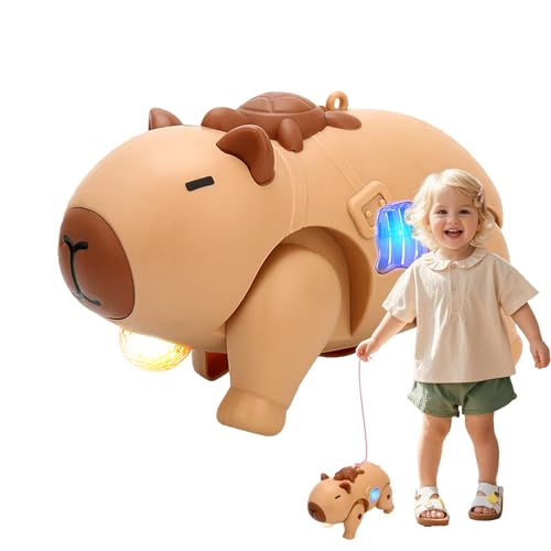 Frfik Roboter-Tiere, Begleittier, Laufendes Capybara Roboter Tier mit Licht und Musik für Kinder, Mädchen, Kindergarten, Vorschule, Schule, Haustierbegleiter und Rollenspiel von Frfik