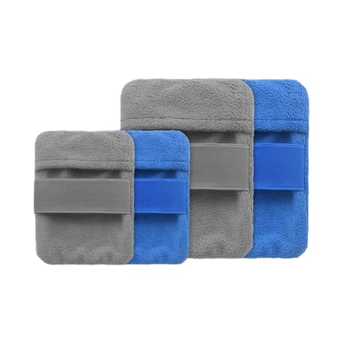 Frfik Sand Entferner - Strandsandentfernungshandschuhe, Sand Entfernungsbeutel - 4 Stück weiches Korallenfleece Set mit Pulvertasche, leicht & kompakt für Strands, Urlaub, Camping oder Outdoor von Frfik