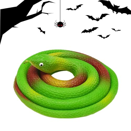Frfik Schlangen Spielzeug, die echt aussehen, gefälschte Schlange 31,5 Zoll | Gruseliges Scherzzubehör für die Halloween-April-Fischparty, Gartenzubehör, Geschenk Gag von Frfik