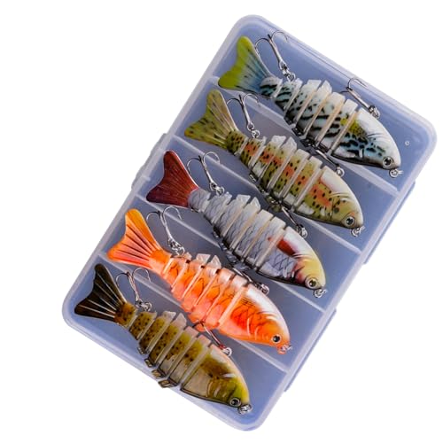 Frfik Schwimmköder Angelköder - Natürlich Aussehende Kunstköder,10cm Mehrfach-Gelenk Köder Realistisch Für Süß- & Salzwasser Forellen Angeln In Seen Flüssen Strömen Frfik Schwimmköder Angelköder - Natürlich Aussehende Kunstköder,10cm Mehrfach-Gelenk Köder Realistisch Für Süß- & Salzwasser Forellen Angeln In Seen Flüssen Strömen von Frfik