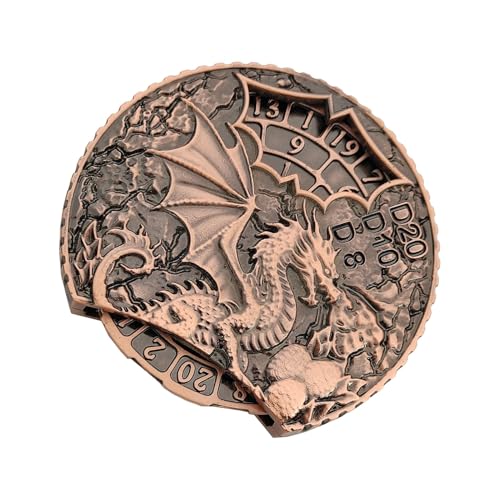 Spinner Würfel - Fingerspitzen Gyro, 5,2cm Radwürfel Spinner - Zinklegierung Langlebiger Drachenwürfel Für Spielspaß Und Stressabbau, Ideal Für Spieler Und Sammler - Bronze Und Altgoldfarbe von Frfik