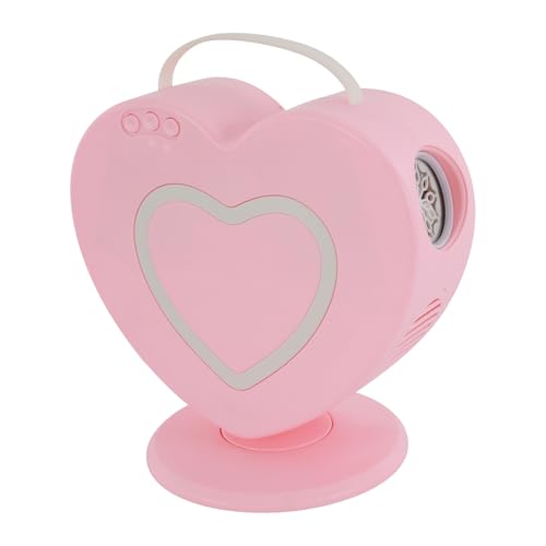 Seifenblasenmaschine in Herzform automatische Seifenblasenmaschine Seifenblasenmaschine mit 360° Drehung für Kinder (Pink) von Fricienc