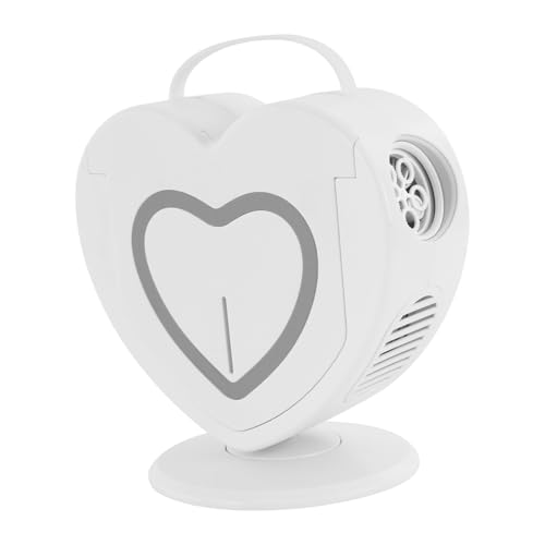 Seifenblasenmaschine in Herzform automatische Seifenblasenmaschine Seifenblasenmaschine mit 360° Drehung für Kinder (White) von Fricienc
