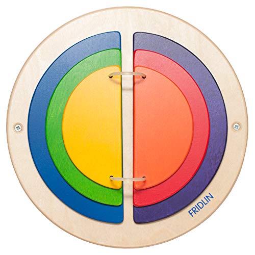 FRIDLIN® Wandbuchklappspiel für Kinder ab 6 Monaten, Holzspielzeug, Lernspielzeug, Montessori von FRIDLIN