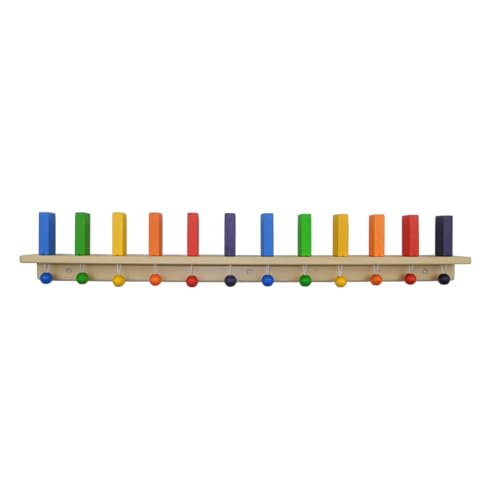 FRIDLIN® Wanddomino für Kinder mit 12 Steinen, Holzspielzeug, Lernspielzeug, Designspielzeug, Kinderzimmerdekoration von Fridlin