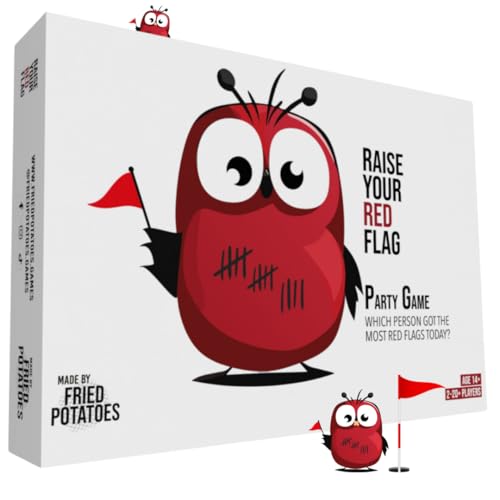 Fried Potatoes Raise Your Red Flag: Originalausgabe - Partyspiel & Ultimativer Eisbrecher - Entdecke, wer die meisten Red Flags hat - Englische Version - 2-20 Spieler Fried Potatoes Raise Your Red Flag: Originalausgabe - Partyspiel & Ultimativer Eisbrecher - Entdecke, wer die meisten Red Flags hat - Englische Version - 2-20 Spieler von Fried Potatoes