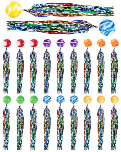 Friedwohl 20 Stück Hüpfbälle für Kinder, 25mm Springball mit Farbige Bänder, Bunte Hüpfball, Gummiball Kinder, Mini Gummiball Spielzeug, Kindergeburtstag Partei werfen Spielzeug(Random Colors) von Friedwohl