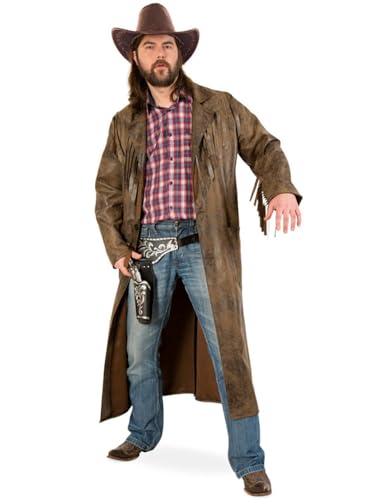 Cowboy Mantel lang braun Kostüm Herren Fasching Karneval Cowboykostüm (L) von FRIES