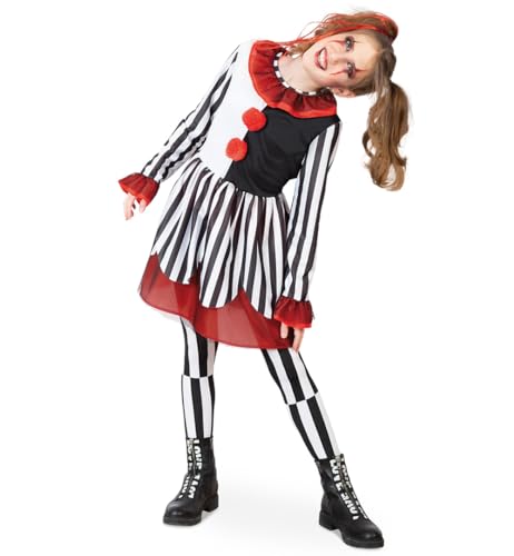 Horror Clown Kleid für Halloween, Fasching oder Event, erhältlich in den Größen: 128, 140, 152, 164 (152) von FRIES