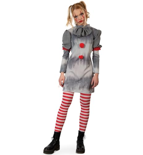 Horror Clownkleid Scary für Halloween, Fasching oder Event, erhältlich in den Größen: 140, 152, 164 (152) von FRIES