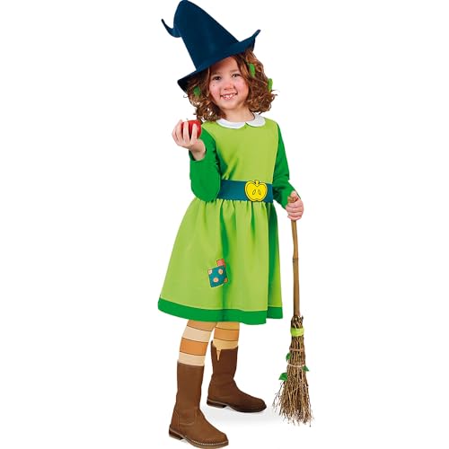 Petronella Apfelmus Kostüm Apfelhexe für Kinder Gr. 104-140 Kleid grün Fasching Karneval Geburtstag (140) von FRIES