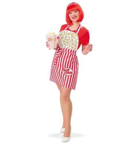 Schürze Popcorn rot weiß gestreift | Kostüm Verkleidung Popcorn-Verkäuferin 50er Jahre | Karneval Fasching Motto von Fries