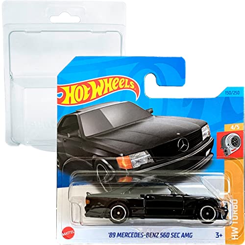 Friki Monkey Hot Wheels '89 Mercedes-Benz 560 SEC AMG HW: Turbo 4/5 (150/250) Short Card Mattel 2023 + Blister & Card Protector Pack von Friki Monkey