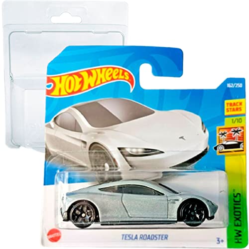 Hot Wheels Tesla Roadster HW Exotics 1/10 (162/250) 2022 Short Card + Blister & Card Protector Pack von Friki Monkey