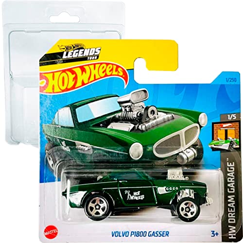 Hot Wheels Volvo P1800 Gasser HW Dream Garage 1/5 (1/250) Short Card Mattel 2023 + Blister & Card Protector Pack von Friki Monkey