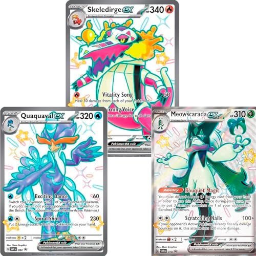 Pokémon Jumbo-Karten, 3 Initialen der neuesten Entwicklungen, Scharlachrot und Lila, Skeledirge EX, Meowscarada EX und Quaquaval EX, Jumbo XXL Promo-Karten, große Karten auf Englisch Pokémon Jumbo-Karten, 3 Initialen der neuesten Entwicklungen, Scharlachrot und Lila, Skeledirge EX, Meowscarada EX und Quaquaval EX, Jumbo XXL Promo-Karten, große Karten auf Englisch von Friki Monkey